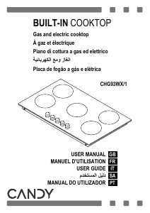 Mode d’emploi Candy CHG93WX/1 Table de cuisson