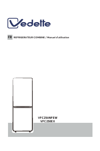 Handleiding Vedette VFC250NFEW Koel-vries combinatie