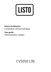 Mode d’emploi Listo CV5050 L3b Cuisinière