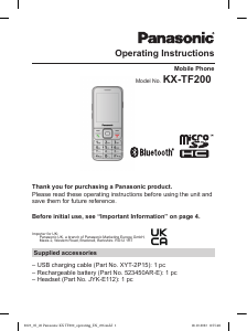 Handleiding Panasonic KX-TF200 Mobiele telefoon