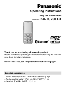 Handleiding Panasonic KX-TU250 Mobiele telefoon