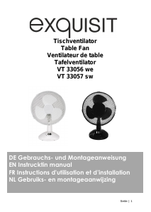 Bedienungsanleitung Exquisit VT 33056 we Ventilator