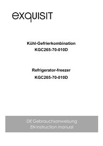 Manual Exquisit KGC 265-70-010D Fridge-Freezer