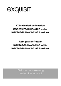 Bedienungsanleitung Exquisit KGC 5265-70-H-WS-010E Kühl-gefrierkombination