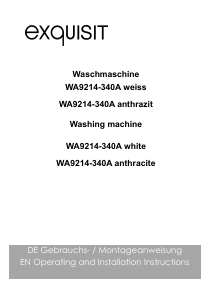 Handleiding Exquisit WA 9214-340A Wasmachine