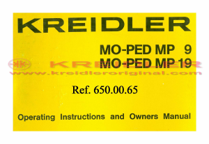 Handleiding Kreidler MP 9 Brommer