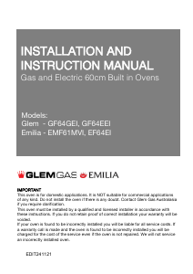Manual Glem GF64EEI Oven