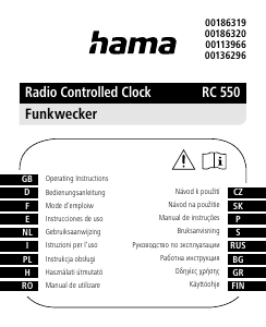 Руководство Hama 00136296 RC 550 Будильник