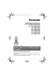 Manual Panasonic KX-TGB210UE Wireless Phone