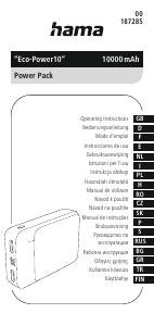 Handleiding Hama 00187285 Eco-Power10 Mobiele oplader