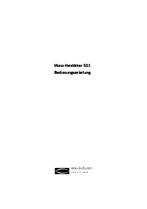 Bedienungsanleitung Solution 501 Verstärker