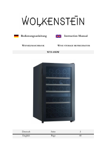 Bedienungsanleitung Wolkenstein WTS 49DW Weinklimaschrank