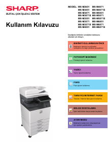 Kullanım kılavuzu Sharp MX-M5071 Çok işlevli yazıcı