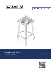 Manual de uso Casaria 109026 Granada Mesa alta