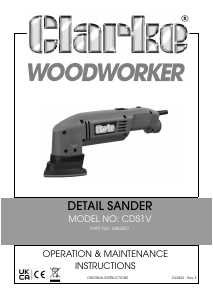 Manual Clarke CDS 1V Delta Sander