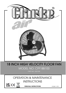 Handleiding Clarke CFF 18B100 Ventilator