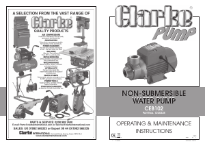 Manual Clarke CEB 102 Water Pump