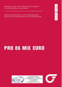 Bedienungsanleitung PRO 86 Mix Euro Banknotenzähler