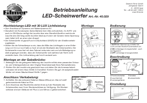 Bedienungsanleitung Filmer 40.029 Fahrradlampe