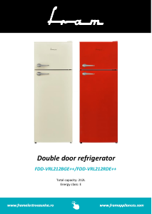 Manual Fram FDD-VRL212BGE++ Fridge-Freezer