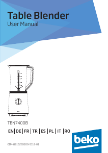 Manual de uso BEKO TBN7400B Batidora