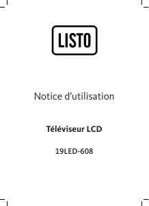 Mode d’emploi Listo 19LED-608 Téléviseur LCD