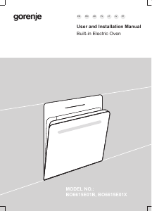 Vadovas Gorenje BO6615E01B Orkaitė