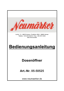 Bedienungsanleitung Neumärker 05-50525 Dosenöffner