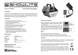 Bedienungsanleitung Showlite BM-60 Seifenblasenmaschine