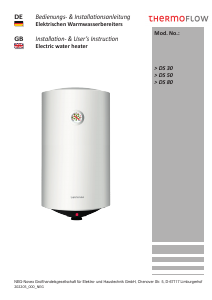Bedienungsanleitung Thermoflow DS50 Warmwasserspeicher