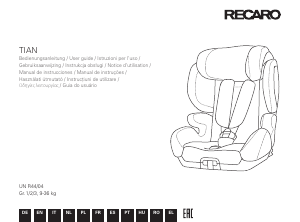 Handleiding Recaro Tian Autostoeltje