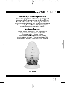 Manuale Clatronic MZ 2619 Tritatutto