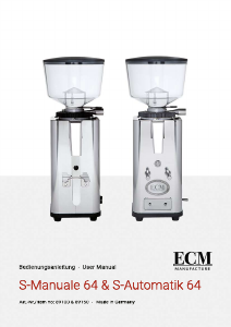 Bedienungsanleitung ECM S-Manuale 64 Kaffeemühle