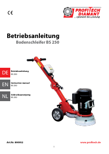 Bedienungsanleitung ProfiTech BS 250 Betonschleifer
