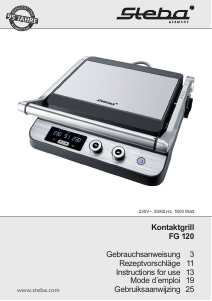 Mode d’emploi Steba FG 120 Grill