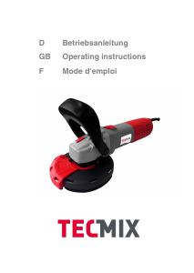 Mode d’emploi Tecmix TCG 125 Ponceuse à béton