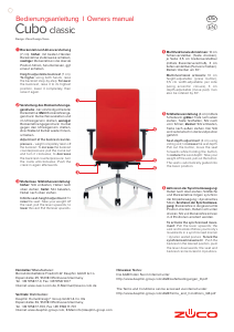 Mode d’emploi Züco Cubo Classic Chaise de bureau