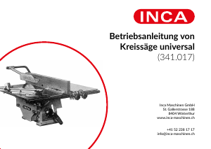 Mode d’emploi Inca 341.017 Universal Banc de scie