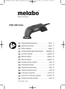 Brugsanvisning Metabo DSE 280 Intec Deltasliber