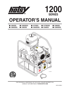 Manual Hotsy 1285SSG Pressure Washer