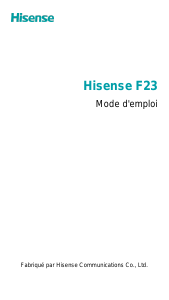 Mode d’emploi Hisense F23 Téléphone portable