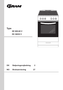 Brugsanvisning Gram EK 36030 V Komfur