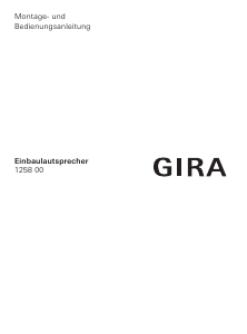 Bedienungsanleitung Gira 1258 00 Lautsprecher