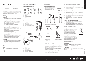 Bruksanvisning Clas Ohlson EEPO-MBS-1 Diskoboll
