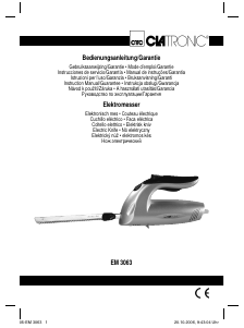 Használati útmutató Clatronic EM 3063 Elektromos kés