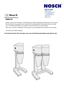 Bedienungsanleitung Nosch Mixer M Getränke Mixer