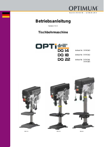 Bedienungsanleitung Optimum DQ 18 Optidrill Tischbohrmaschine