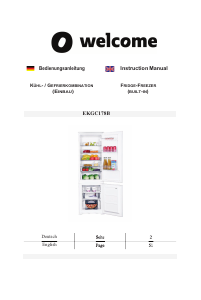 Bedienungsanleitung Welcome EKGC178B Kühl-gefrierkombination