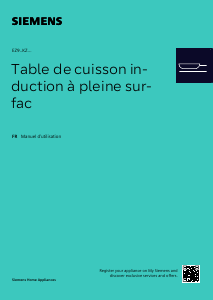 Mode d’emploi Siemens EZ977KZY1E Table de cuisson