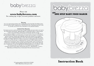 Bruksanvisning Baby Brezza One Step Matberedare
